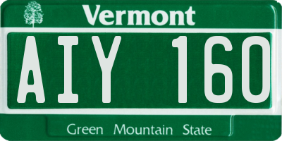 VT license plate AIY160