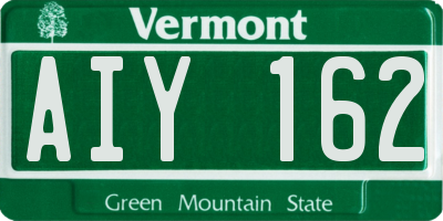 VT license plate AIY162