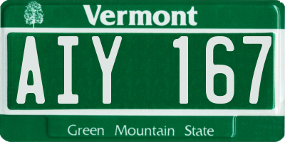 VT license plate AIY167
