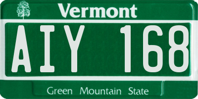 VT license plate AIY168