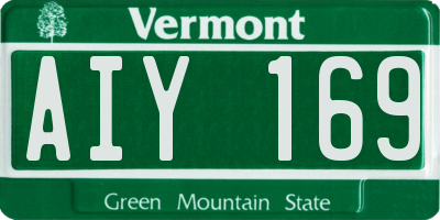 VT license plate AIY169