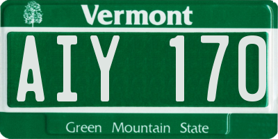 VT license plate AIY170