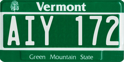 VT license plate AIY172