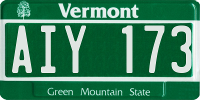 VT license plate AIY173