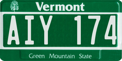 VT license plate AIY174