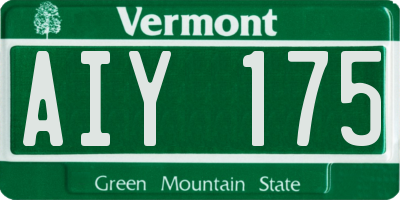 VT license plate AIY175