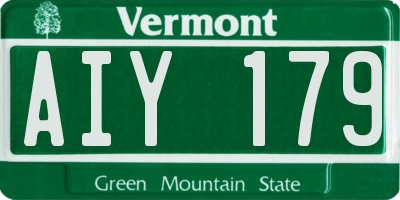 VT license plate AIY179