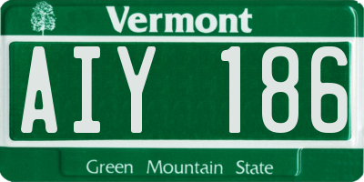 VT license plate AIY186