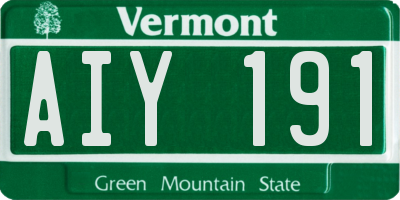 VT license plate AIY191
