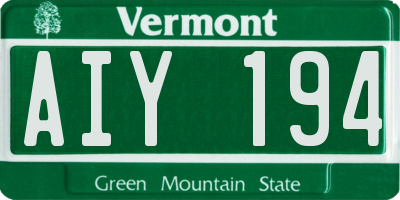 VT license plate AIY194