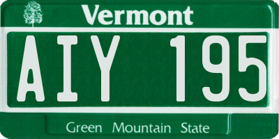 VT license plate AIY195