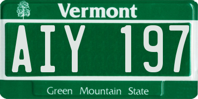 VT license plate AIY197