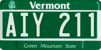 VT license plate AIY211