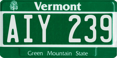 VT license plate AIY239
