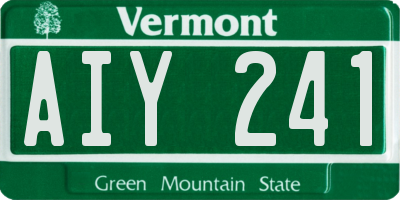 VT license plate AIY241
