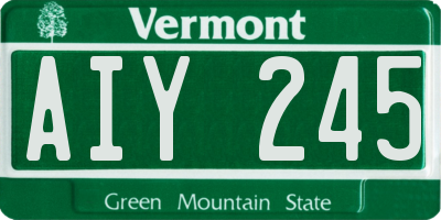 VT license plate AIY245