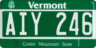 VT license plate AIY246