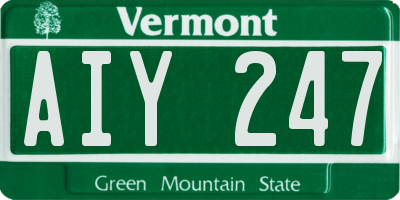 VT license plate AIY247