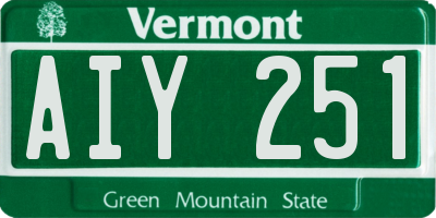 VT license plate AIY251