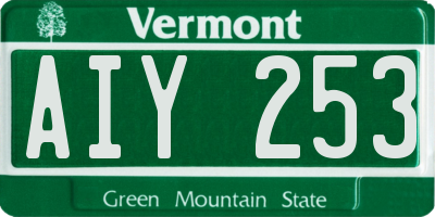 VT license plate AIY253