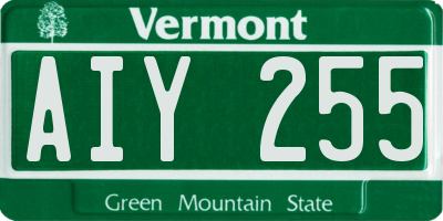 VT license plate AIY255