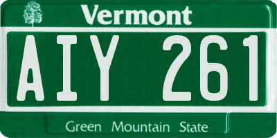 VT license plate AIY261