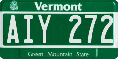 VT license plate AIY272