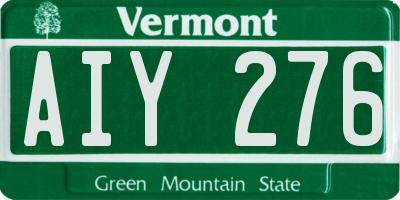 VT license plate AIY276
