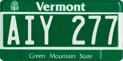 VT license plate AIY277