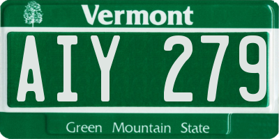 VT license plate AIY279