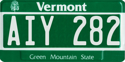 VT license plate AIY282