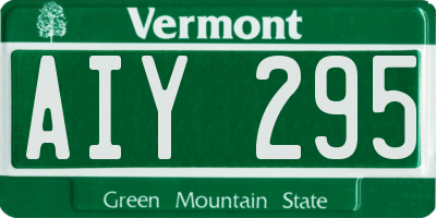 VT license plate AIY295