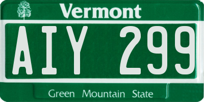 VT license plate AIY299