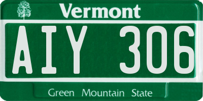 VT license plate AIY306