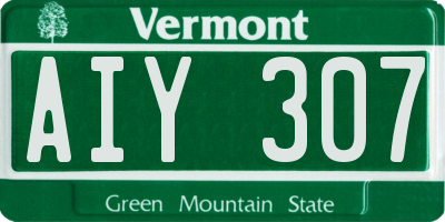 VT license plate AIY307
