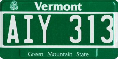 VT license plate AIY313