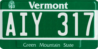VT license plate AIY317