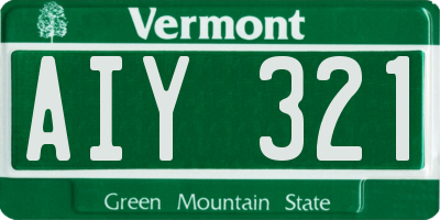 VT license plate AIY321