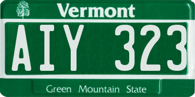 VT license plate AIY323