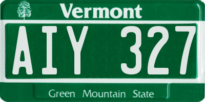 VT license plate AIY327