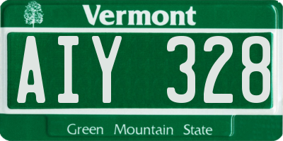 VT license plate AIY328