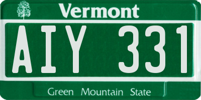 VT license plate AIY331