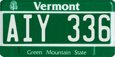 VT license plate AIY336