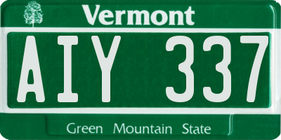 VT license plate AIY337