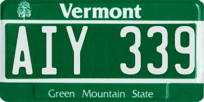 VT license plate AIY339