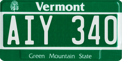 VT license plate AIY340