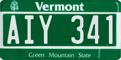 VT license plate AIY341