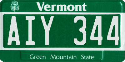 VT license plate AIY344