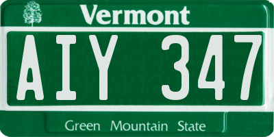 VT license plate AIY347