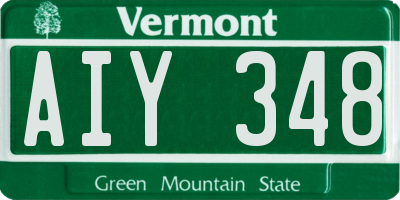 VT license plate AIY348